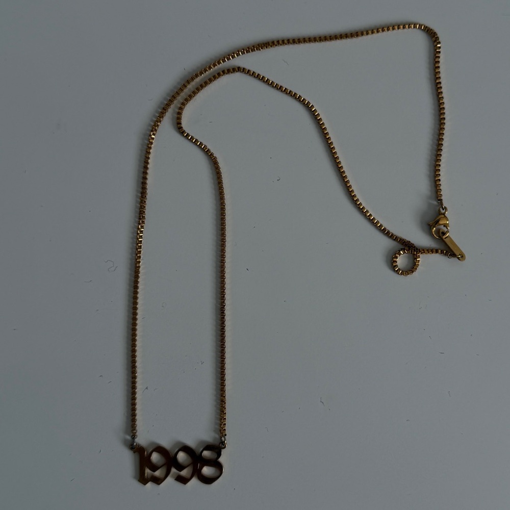 Custom Old English Birthdate Necklace - 1998